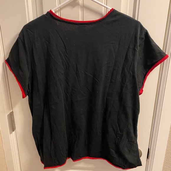 Disney Ladies 1X Pajama Top Mickey Mouse Black Shirt Pj Vintage Look 1XL - Picture 7 of 7